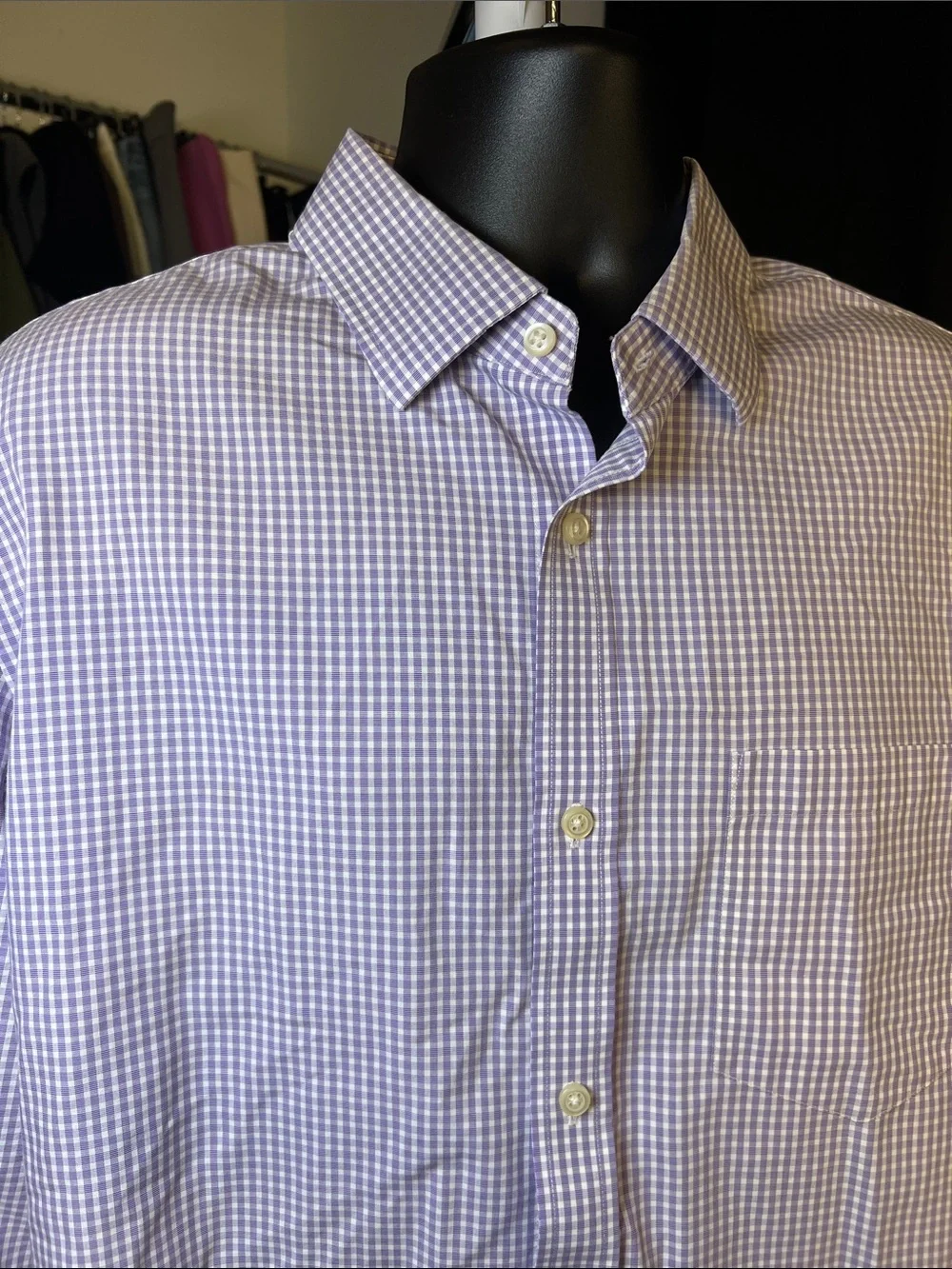 Banana Republic Men's Lavender Check Dress Shirt